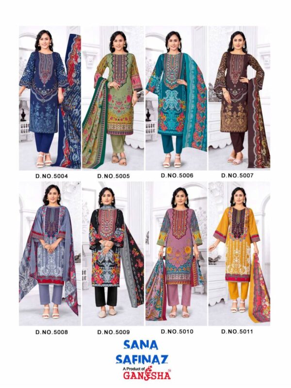 Ganesha Sana Safinaz Vol 05 Cotton Digital Dress Material Wholesale Catalog Collection Supplier - Image 10