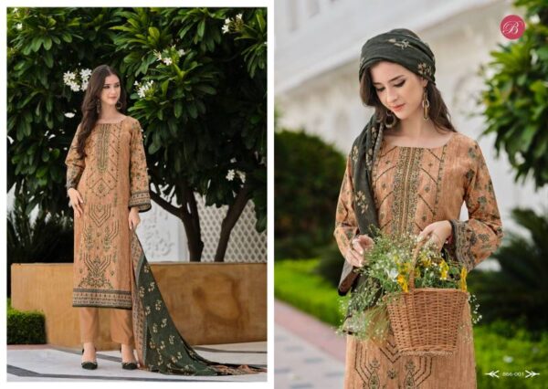 Belliza Bin Saeed Vol 8 Cotton Digital Printed Dress Material Wholesale Catalog Collection Supplier - Image 2