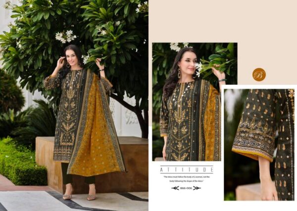 Belliza Bin Saeed Vol 8 Cotton Digital Printed Dress Material Wholesale Catalog Collection Supplier - Image 6