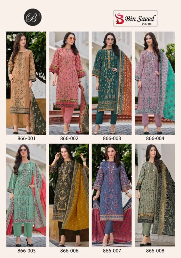 Belliza Bin Saeed Vol 8 Cotton Digital Printed Dress Material Wholesale Catalog Collection Supplier - Image 11