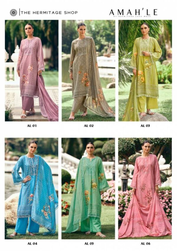 Hermitage Amahle Embroidered Fancy Dress Material Wholesale Catalog Collection Exporter - Image 8