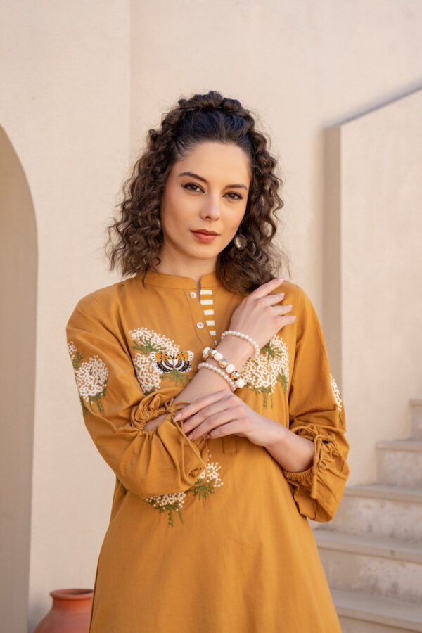 Tanyaa P 418 Cotton Beautiful Work Kurti With Bottom Wholesale Catalog Collection Supplier - Image 4