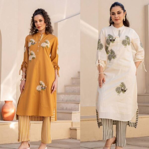 Tanyaa P 418 Cotton Beautiful Work Kurti With Bottom Wholesale Catalog Collection Supplier - Image 2