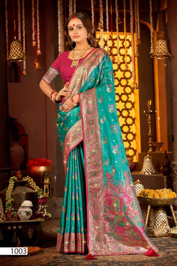 Saroj Anokhi Satin Saroski Vol 2 Fancy Satin Silk Sarees Wholesale Catalog Collection Exporter - Image 4