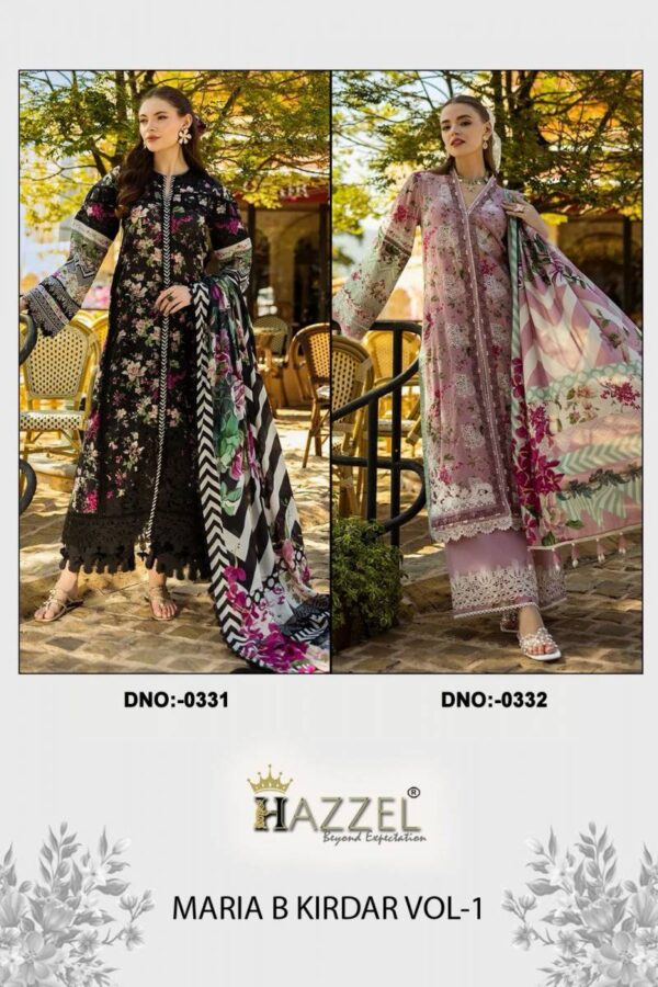 Hazzel Maria B Kirdar Vol 1 Chiffon Dupatta Embroidered Pakistani Suit Wholesale Catalog Collection Supplier - Image 4