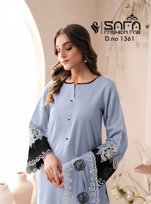 Safa Fashion Fab 1361 Georgette Pakistani Ready Made Suit Wholesale Catalog Collection Exporter - Image 3