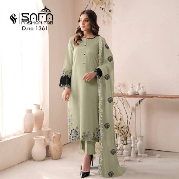 Safa Fashion Fab 1361 Georgette Pakistani Ready Made Suit Wholesale Catalog Collection Exporter - Image 4