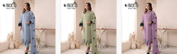 Safa Fashion Fab 1361 Georgette Pakistani Ready Made Suit Wholesale Catalog Collection Exporter - Image 7
