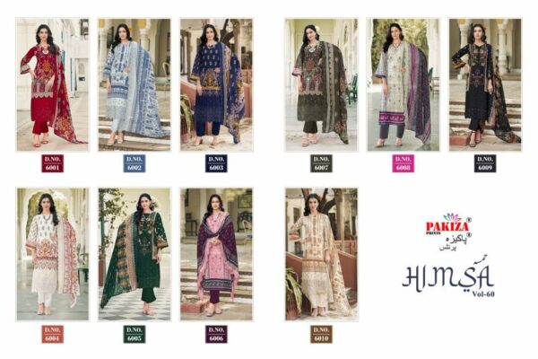 Pakiza Himsa Vol 60 Lawn Cotton Printed Dress Material Wholesale Catalog Collection Exporter - Image 11