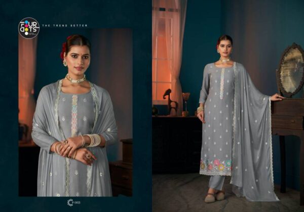 Four Dots Keshvi Viscose Maslin Dress Material Wholesale Collection Exporter - Image 4