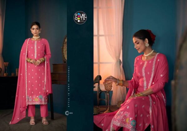 Four Dots Keshvi Viscose Maslin Dress Material Wholesale Collection Exporter - Image 6