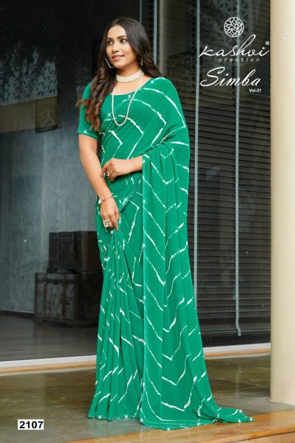 Kashvi Simba Vol 21 Georgette Lehariya Printed Saree Catalog Wholesale Collection Exporter - Image 5