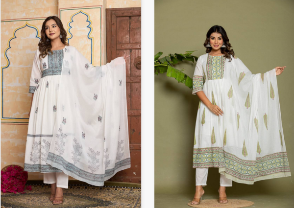 Nityaa F 16 Mul Cotton Block Printed Readymade Wholesale Catalog Collection Exporter - Image 3