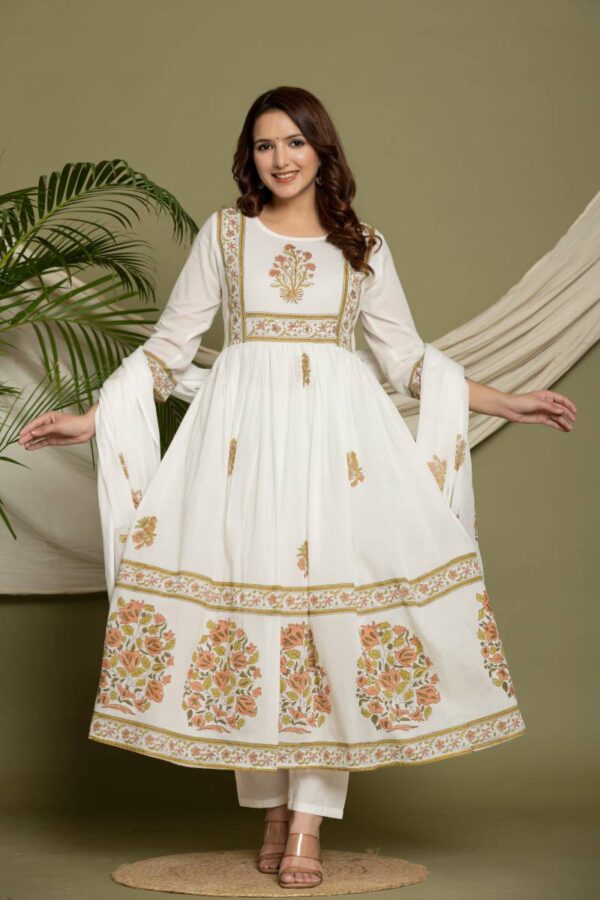 Nityaa F 17 Mul Cotton Block Printed Readymade Suit Wholesale Catalog Collection Exporter