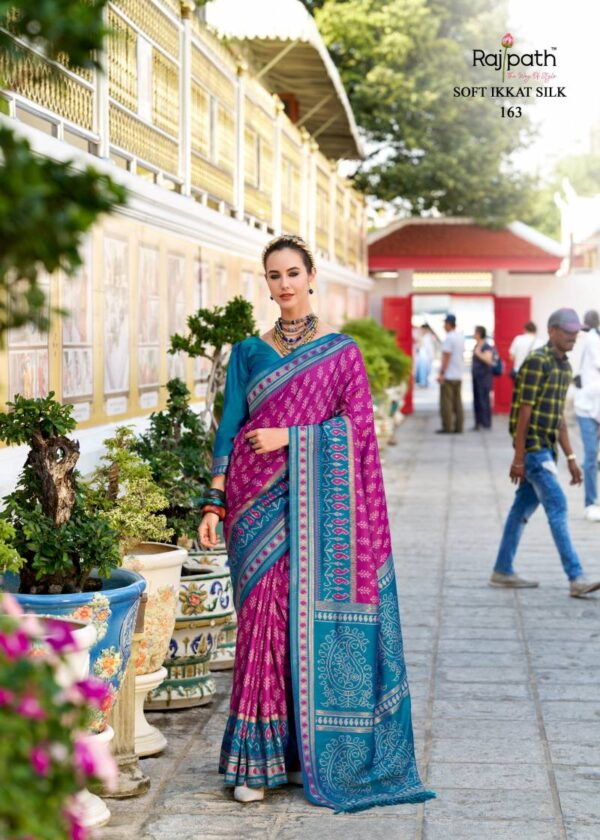 Rajpath Taj Mahal Vol 2 Soft Ikkat Silk Saree Wholesale Catalog Collection Exporter - Image 2