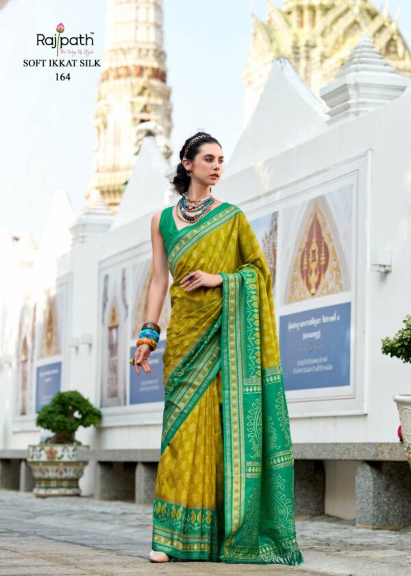 Rajpath Taj Mahal Vol 2 Soft Ikkat Silk Saree Wholesale Catalog Collection Exporter - Image 3