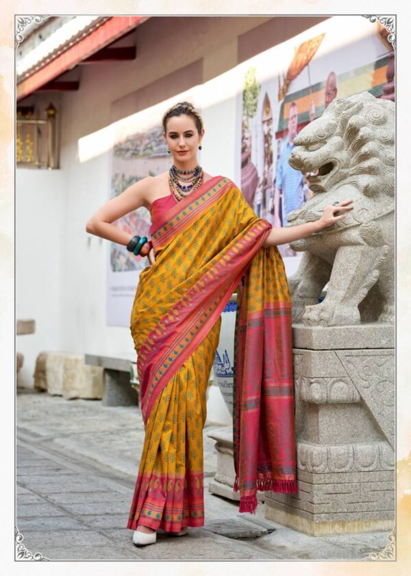 Rajpath Taj Mahal Vol 2 Soft Ikkat Silk Saree Wholesale Catalog Collection Exporter - Image 8