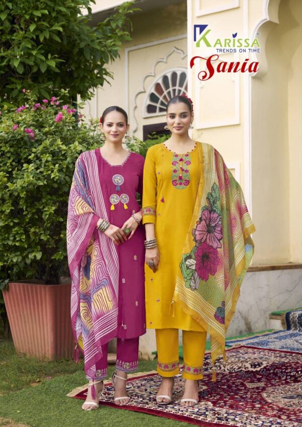 Karissa Sania Cotton Thread Work Kurti Bottom With Dupatta Wholesale Catalog Collection Supplier