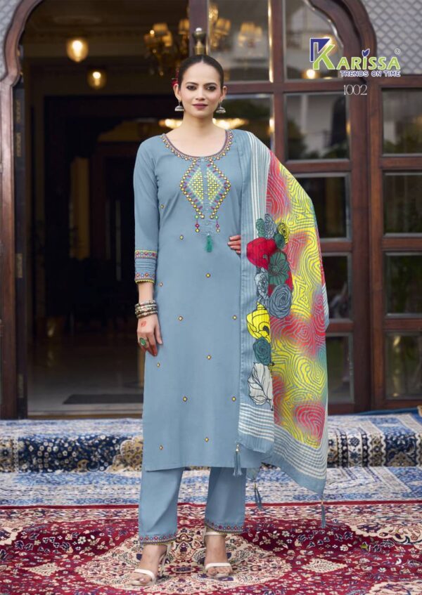 Karissa Sania Cotton Thread Work Kurti Bottom With Dupatta Wholesale Catalog Collection Supplier - Image 2