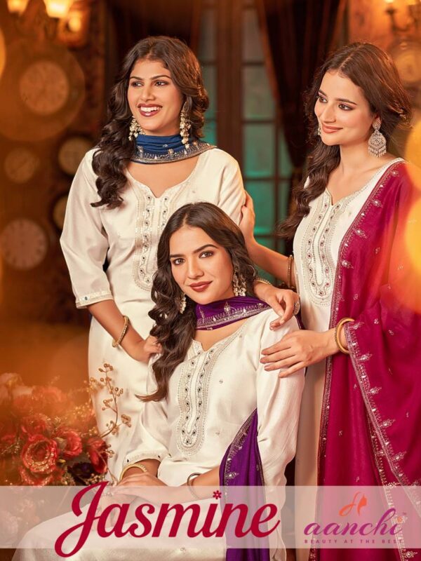 Aanchi Jasmine Vichitra Silk Kurti Bottom With Dupatta Wholesale Catalog Collection Exporter