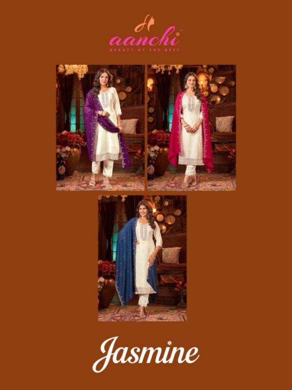 Aanchi Jasmine Vichitra Silk Kurti Bottom With Dupatta Wholesale Catalog Collection Exporter - Image 5
