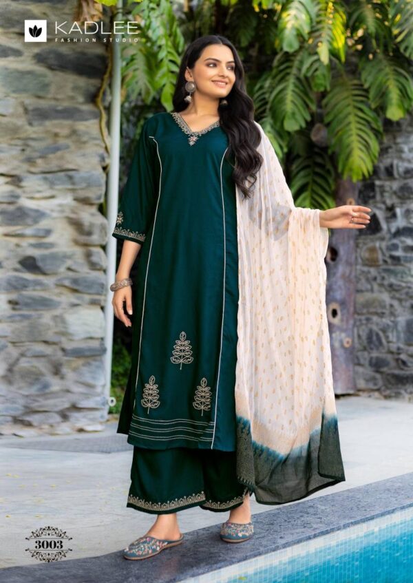 Kadlee Amrita Rayon Slub Kurti Bottom With Dupatta Wholesale Catalog Collection Wholesale Exporter - Image 4