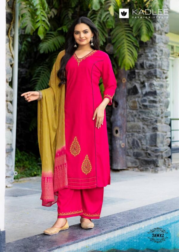 Kadlee Amrita Rayon Slub Kurti Bottom With Dupatta Wholesale Catalog Collection Wholesale Exporter - Image 5