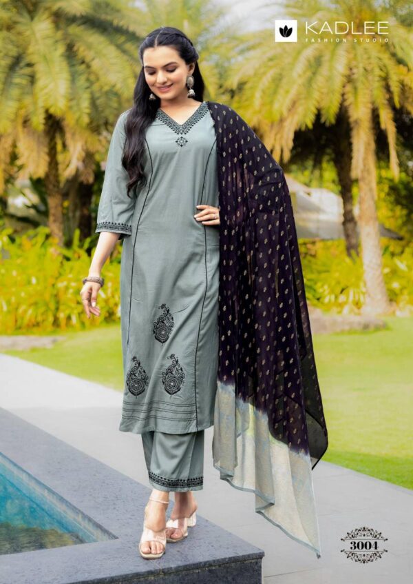 Kadlee Amrita Rayon Slub Kurti Bottom With Dupatta Wholesale Catalog Collection Wholesale Exporter - Image 7