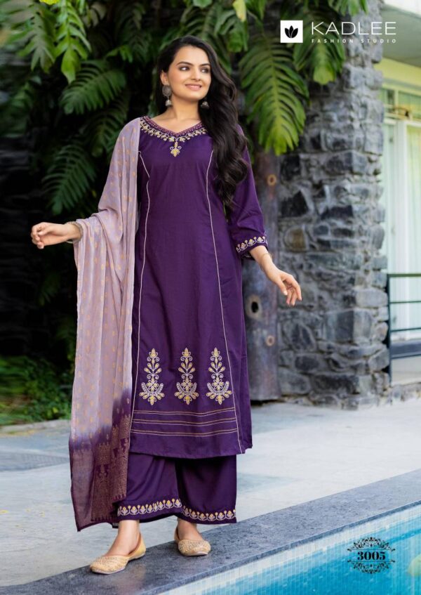 Kadlee Amrita Rayon Slub Kurti Bottom With Dupatta Wholesale Catalog Collection Wholesale Exporter - Image 2