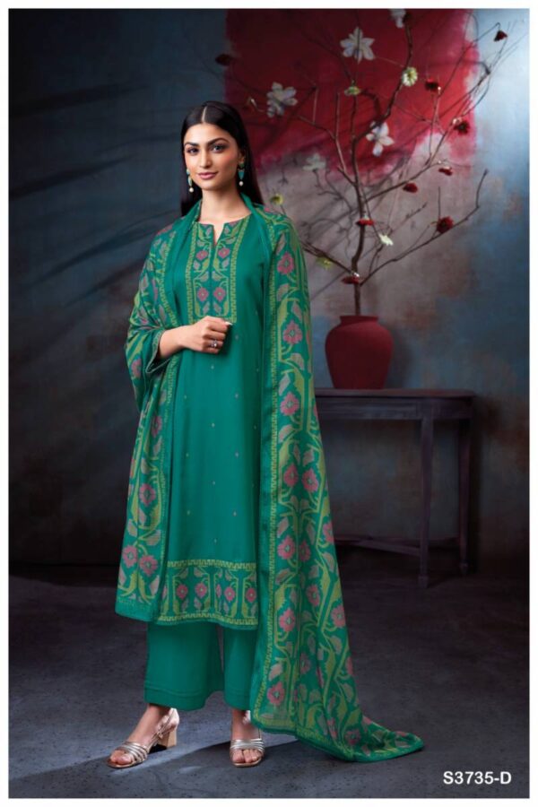Ganga Samida Cotton Satin Printed Salwar Kameez Wholesale Catalog Collection Exporter - Image 4
