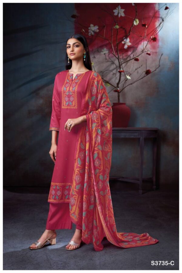 Ganga Samida Cotton Satin Printed Salwar Kameez Wholesale Catalog Collection Exporter - Image 5