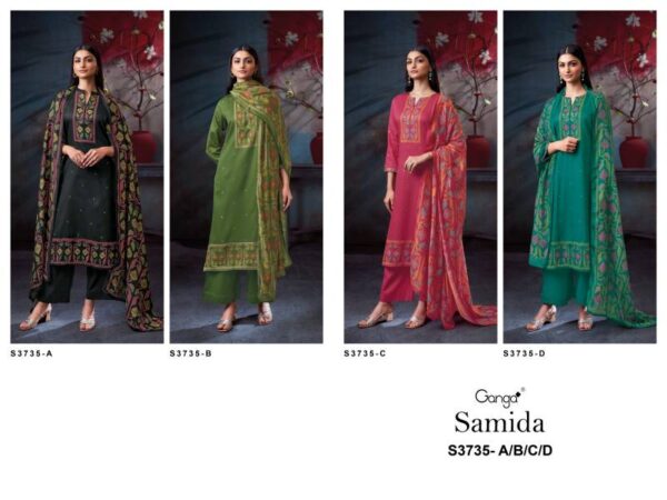 Ganga Samida Cotton Satin Printed Salwar Kameez Wholesale Catalog Collection Exporter - Image 7