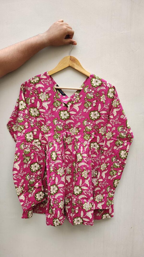 Naisha Peplum Top Pure Cotton Sanganeri Printed Tops Catalog Wholesale Collection Exporter - Image 5