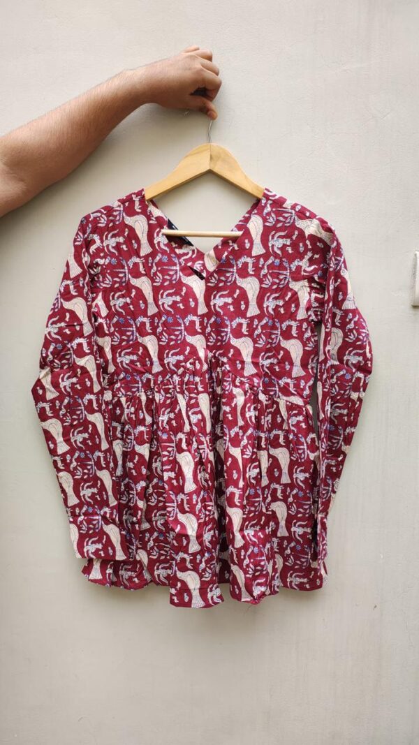 Naisha Peplum Top Pure Cotton Sanganeri Printed Tops Catalog Wholesale Collection Exporter - Image 6