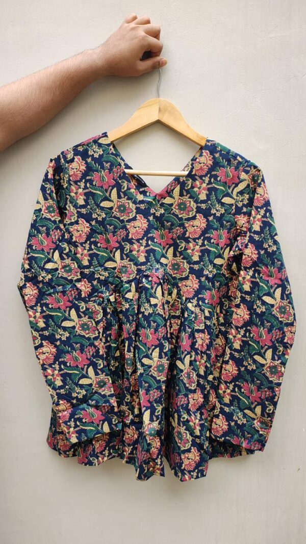 Naisha Peplum Top Pure Cotton Sanganeri Printed Tops Catalog Wholesale Collection Exporter - Image 9