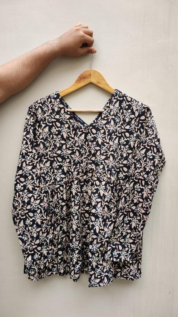 Naisha Peplum Top Pure Cotton Sanganeri Printed Tops Catalog Wholesale Collection Exporter - Image 10