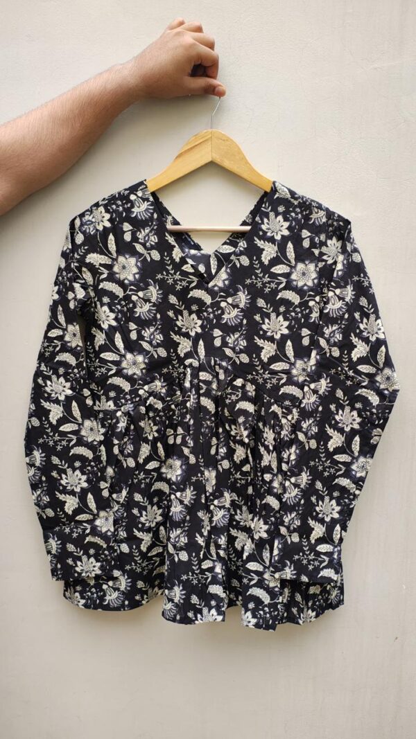 Naisha Peplum Top Pure Cotton Sanganeri Printed Tops Catalog Wholesale Collection Exporter - Image 12