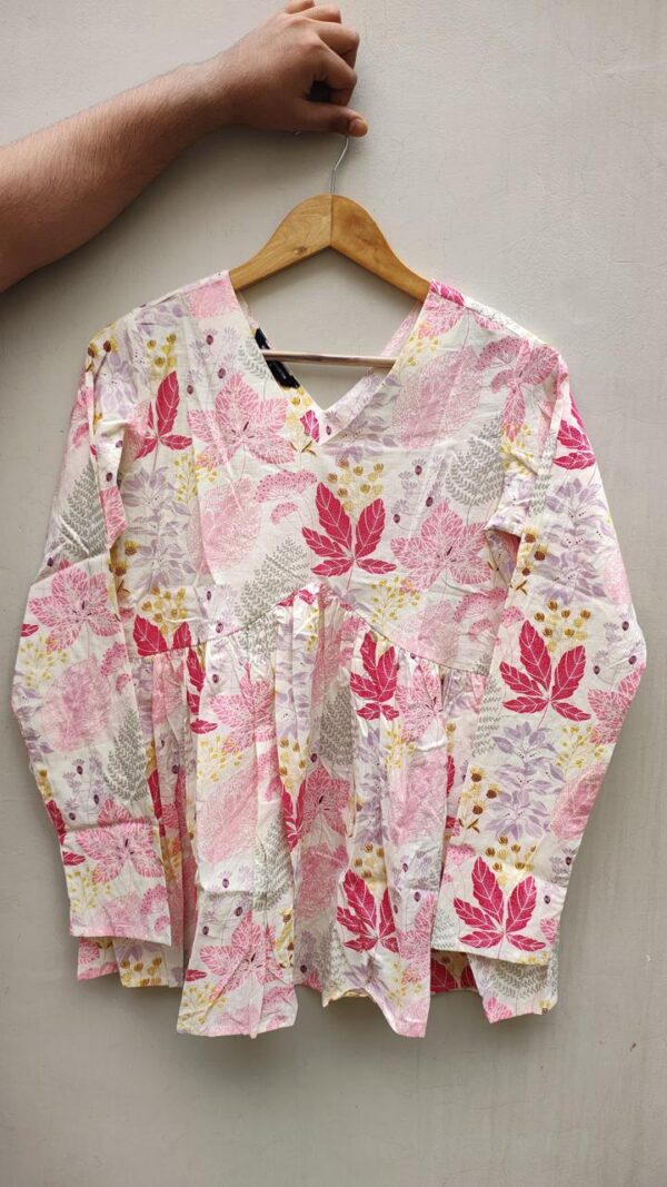 Naisha Peplum Top Pure Cotton Sanganeri Printed Tops Catalog Wholesale Collection Exporter - Image 14
