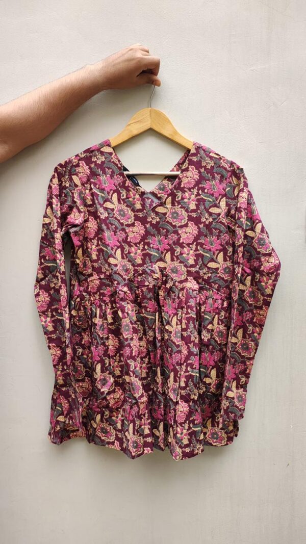 Naisha Peplum Top Pure Cotton Sanganeri Printed Tops Catalog Wholesale Collection Exporter - Image 17