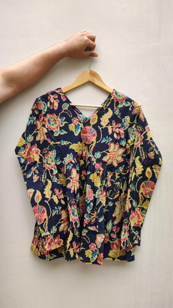 Naisha Peplum Top Pure Cotton Sanganeri Printed Tops Catalog Wholesale Collection Exporter - Image 19