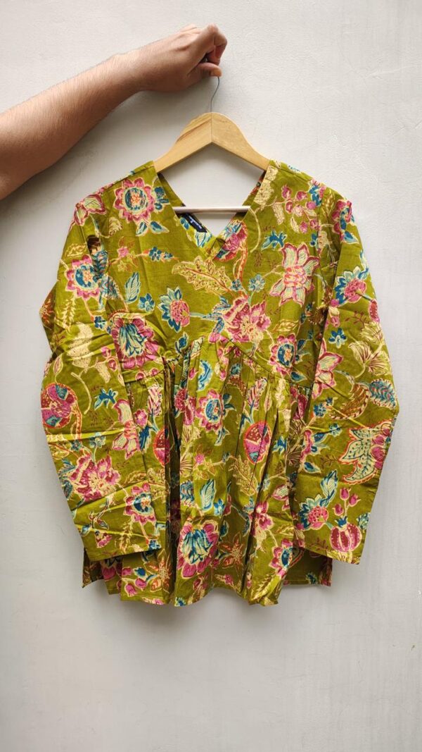 Naisha Peplum Top Pure Cotton Sanganeri Printed Tops Catalog Wholesale Collection Exporter - Image 20