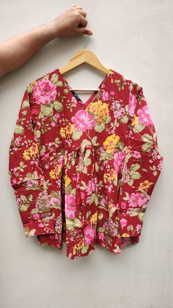 Naisha Peplum Top Pure Cotton Sanganeri Printed Tops Catalog Wholesale Collection Exporter - Image 22