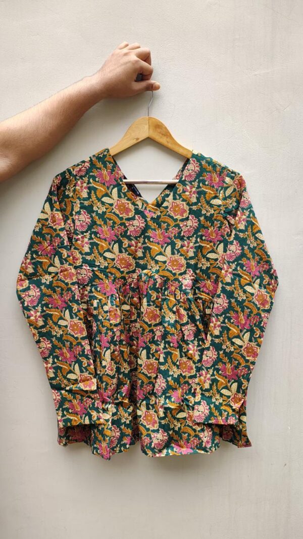 Naisha Peplum Top Pure Cotton Sanganeri Printed Tops Catalog Wholesale Collection Exporter - Image 23