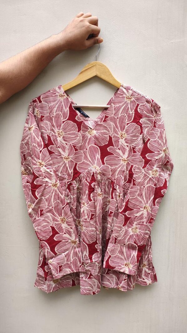 Naisha Peplum Top Pure Cotton Sanganeri Printed Tops Catalog Wholesale Collection Exporter - Image 25
