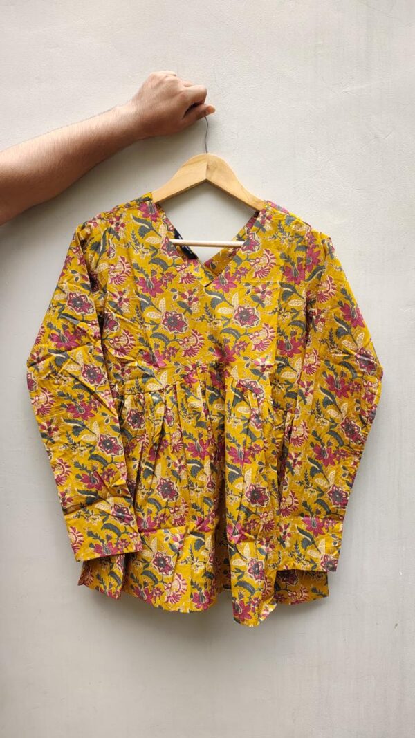 Naisha Peplum Top Pure Cotton Sanganeri Printed Tops Catalog Wholesale Collection Exporter - Image 28