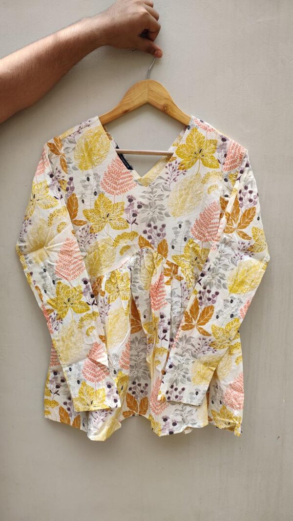 Naisha Peplum Top Pure Cotton Sanganeri Printed Tops Catalog Wholesale Collection Exporter - Image 36