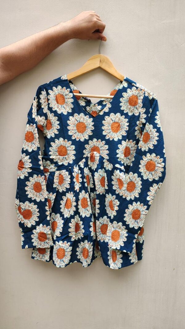 Naisha Peplum Top Pure Cotton Sanganeri Printed Tops Catalog Wholesale Collection Exporter - Image 3