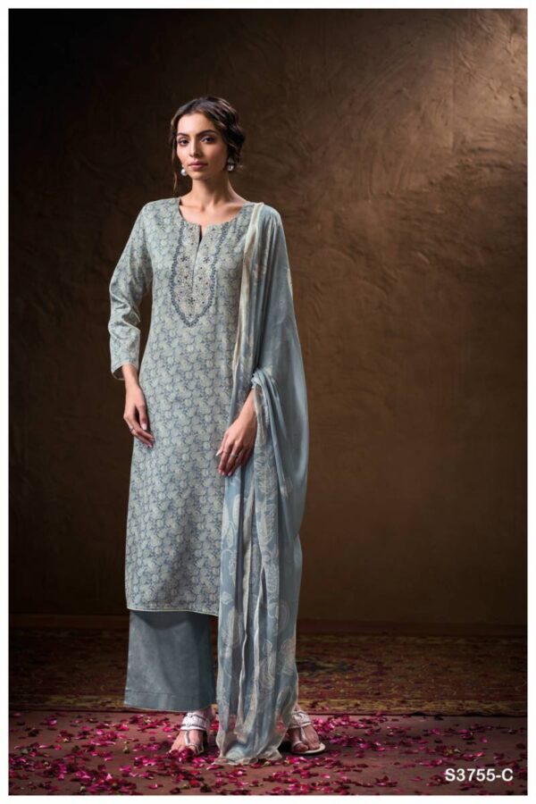 Ganga Annie Cotton Printed Embroidered Salwar Kameez Wholesale Catalog Collection Exporter - Image 3