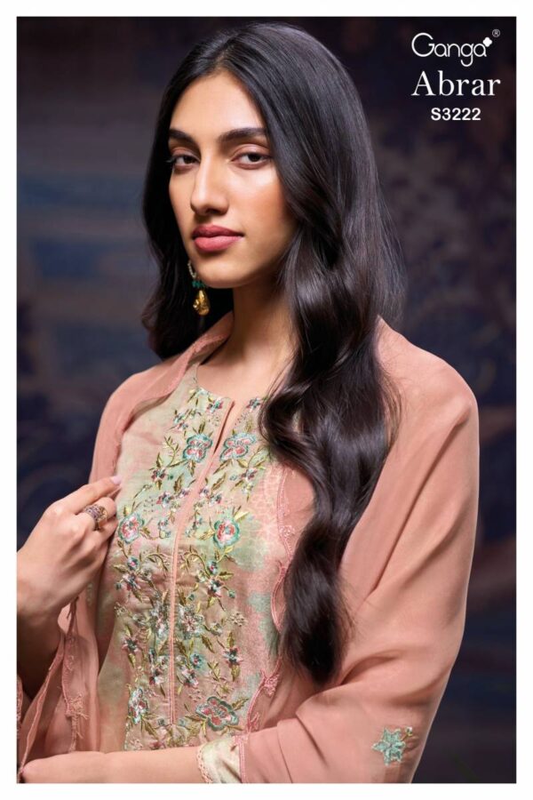 Ganga Abrar Bemberg Silk Jacquard Printed Salwar Kameez Wholesale Catalog Collection Exporter