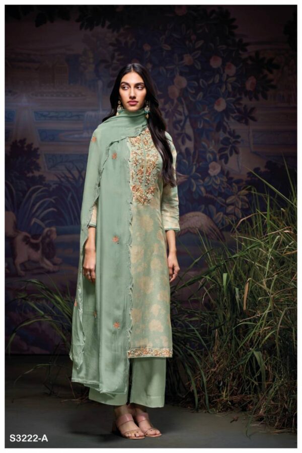 Ganga Abrar Bemberg Silk Jacquard Printed Salwar Kameez Wholesale Catalog Collection Exporter - Image 2